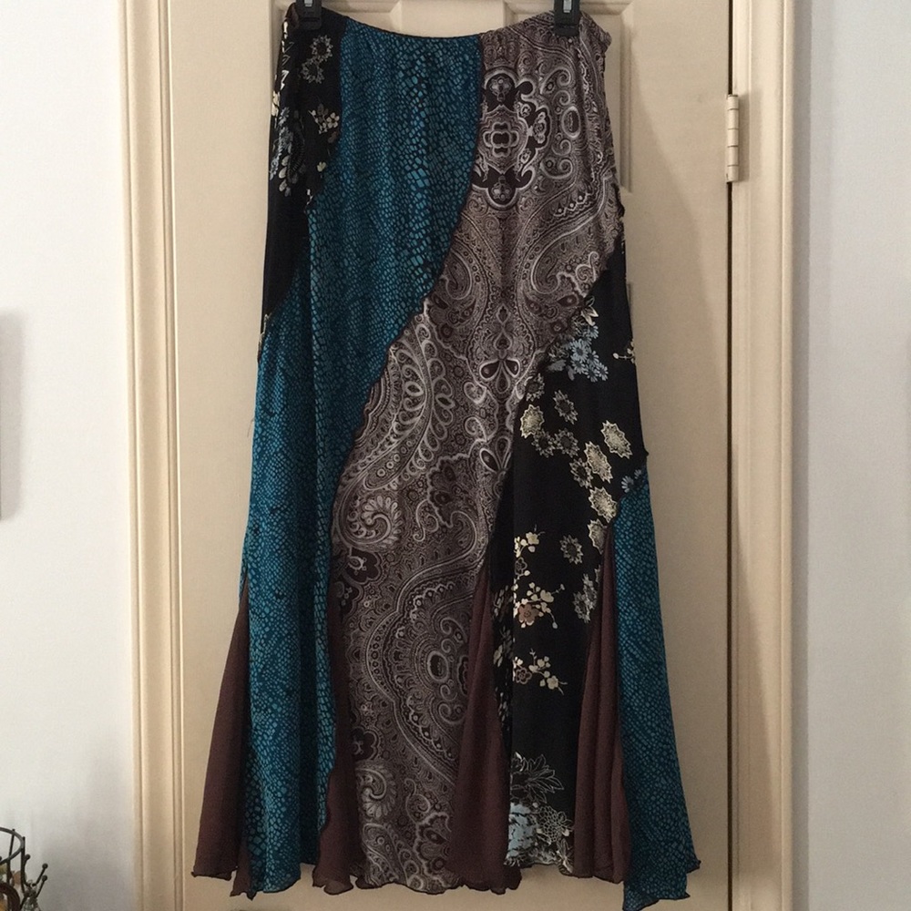 Multi print maxi skirt